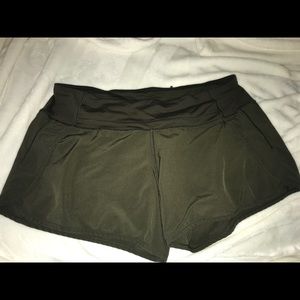 Rare Lululemon olive run-times shorts